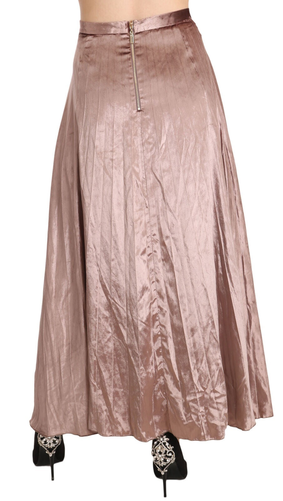 تنورة ماكسي مانجانو شوكولاتة فيسكوز عالية الخصر بتصميم حرف A