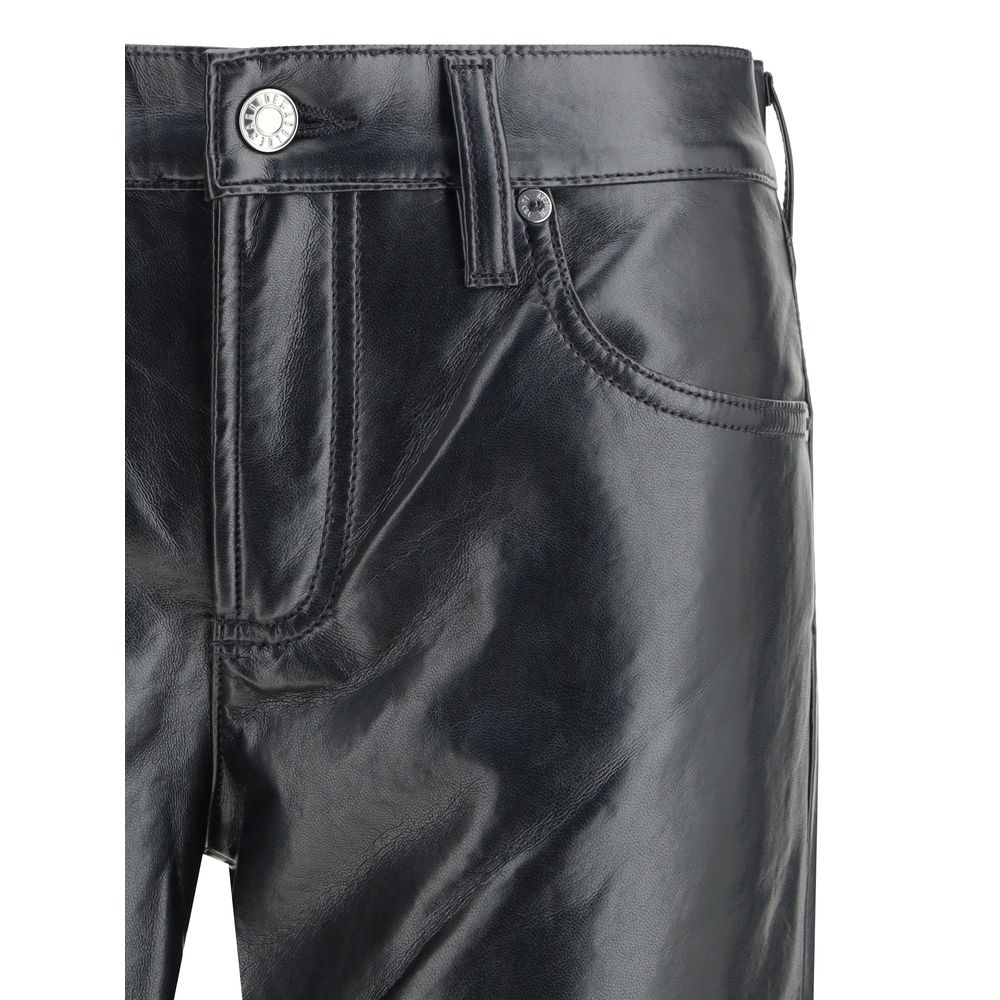 Agolde Black Leather Pants