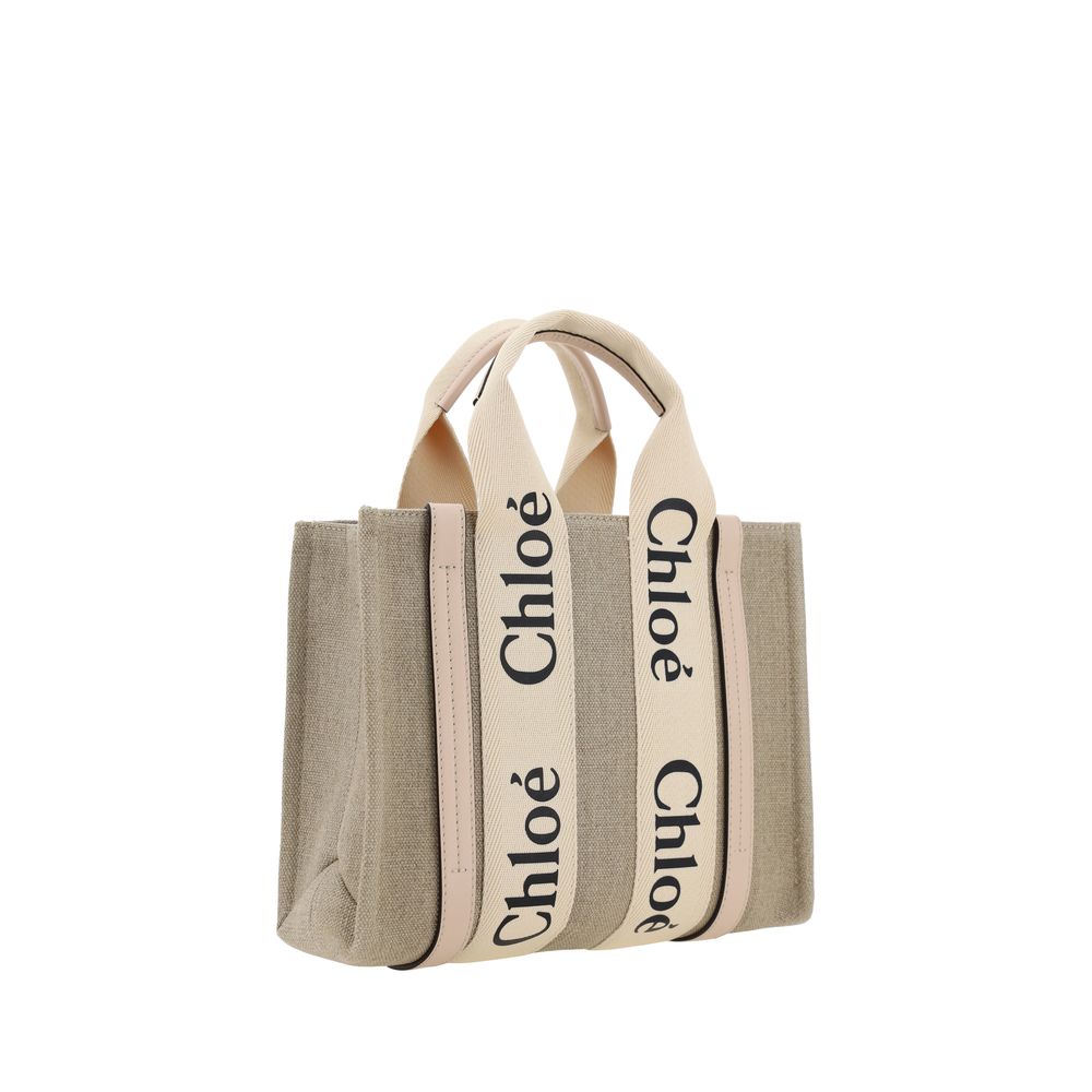 Chloé Brown Linen Handbag