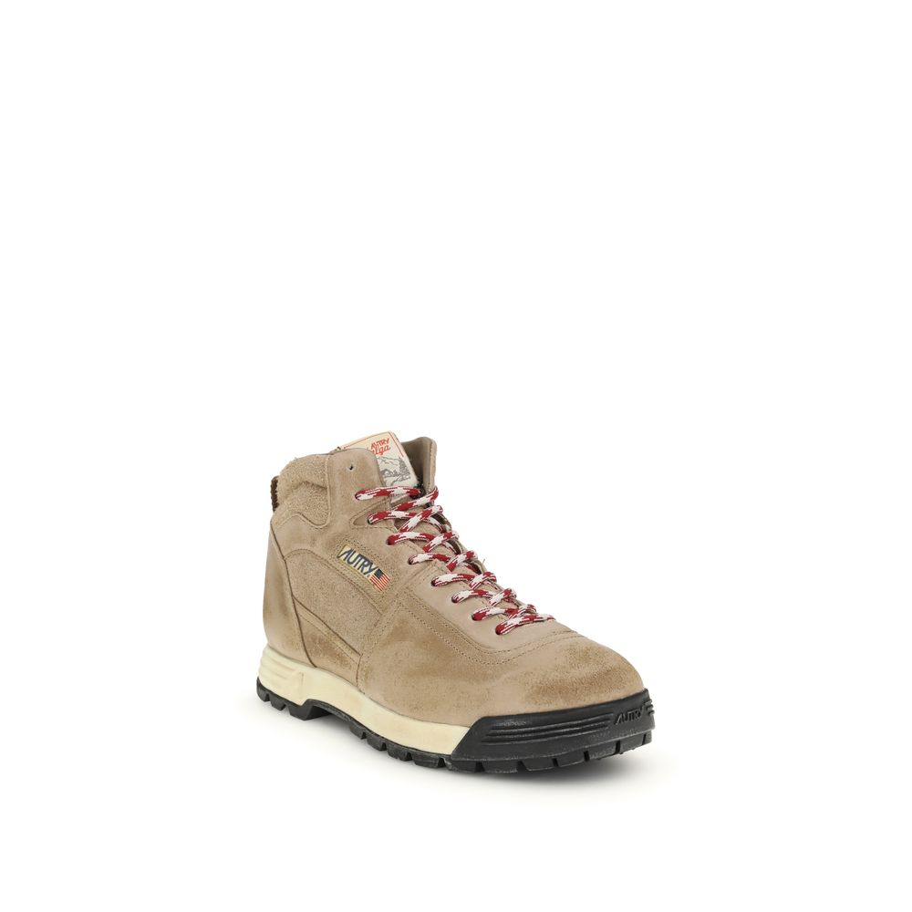 Autry Beige Rubber Lace-Up Boots