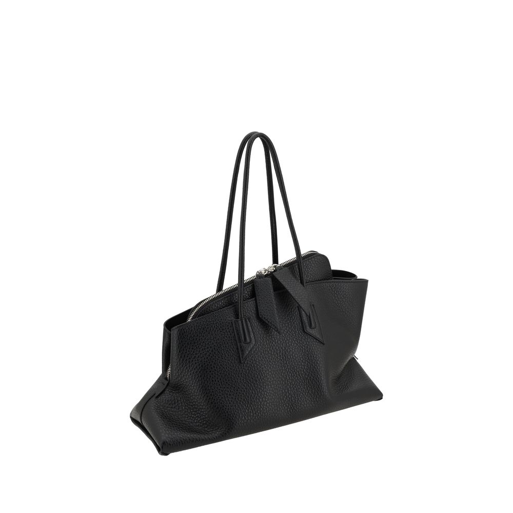The Attico Black Calf Leather Bos Taurus Shoulder Bag
