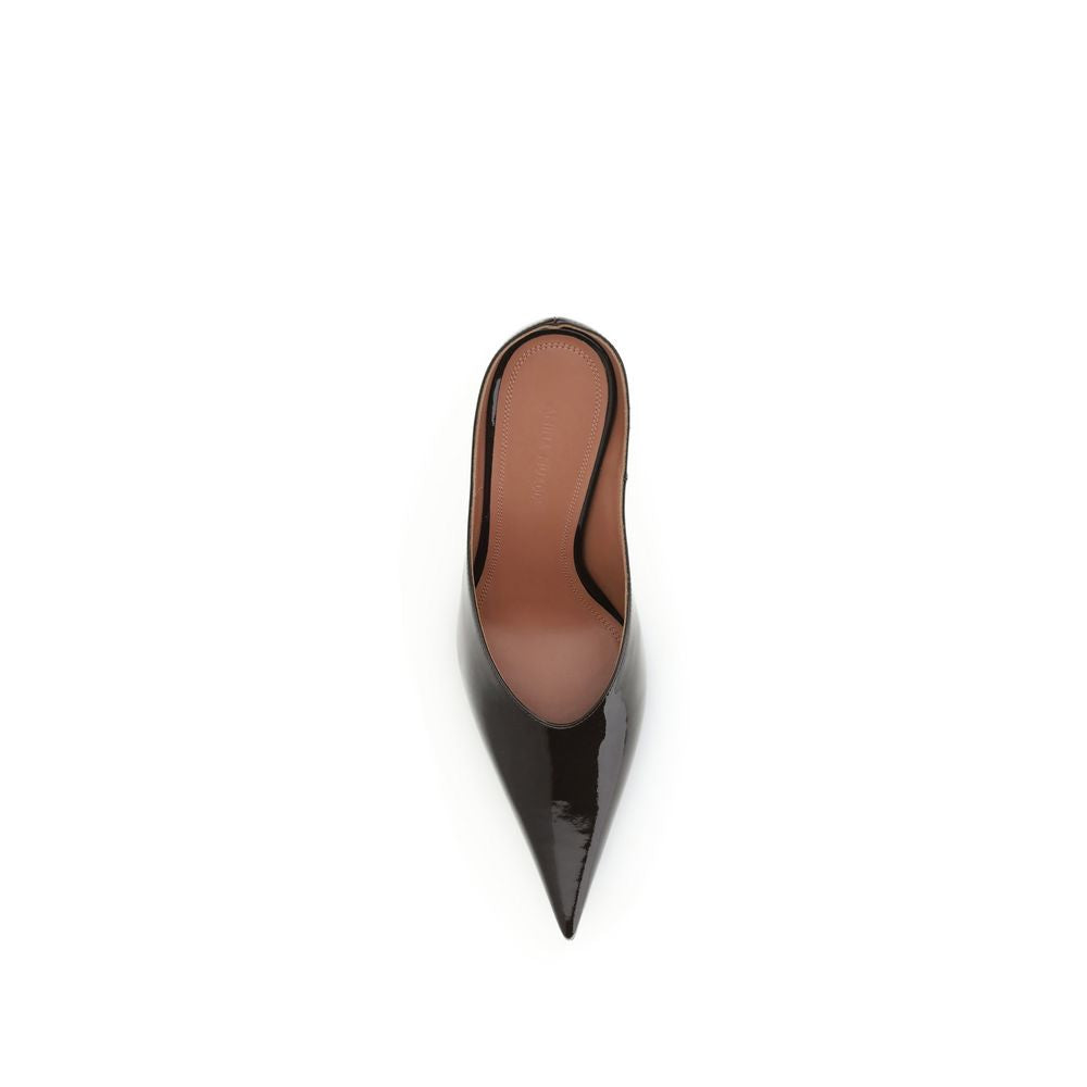 Amina Muaddi Brown Calf Leather Bos Taurus High Heel Pumps