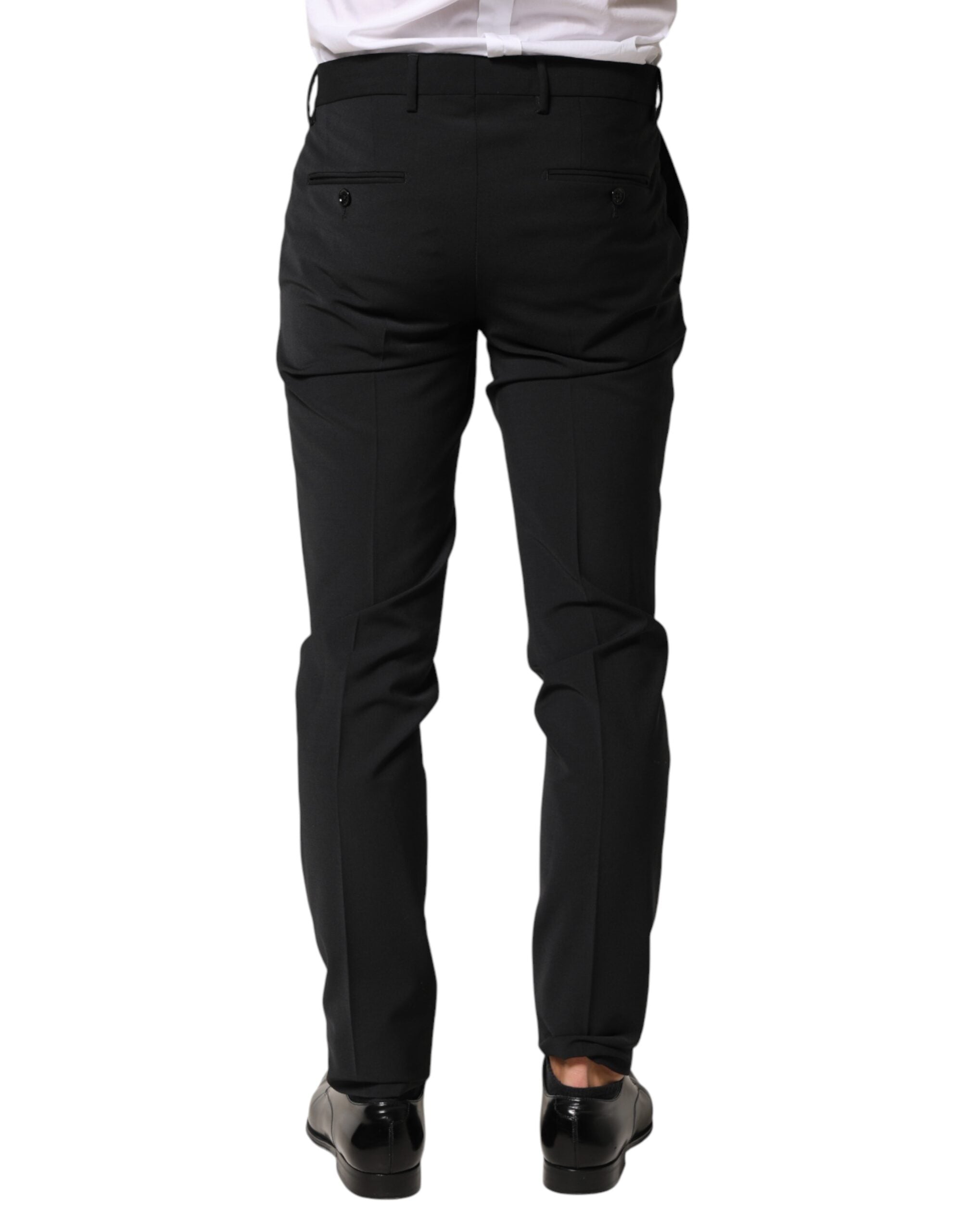 Dolce & Gabbana Black Wool Formal Dress Men Trouser Pants