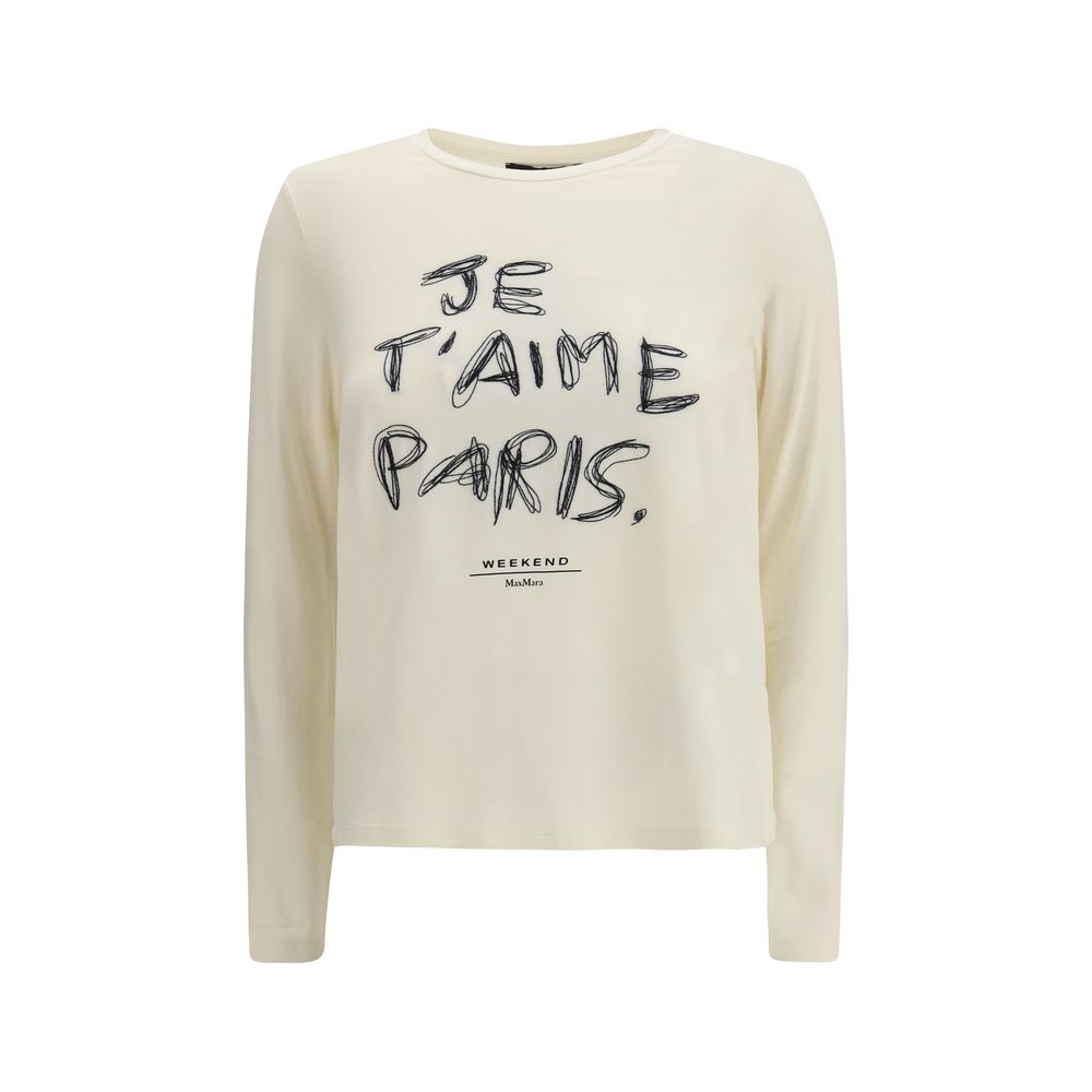 Max Mara Cream Cotton Long Sleeve T-Shirt