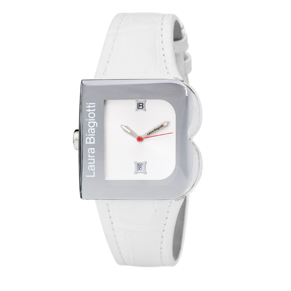 Laura Biagiotti White Leather Dress Watch