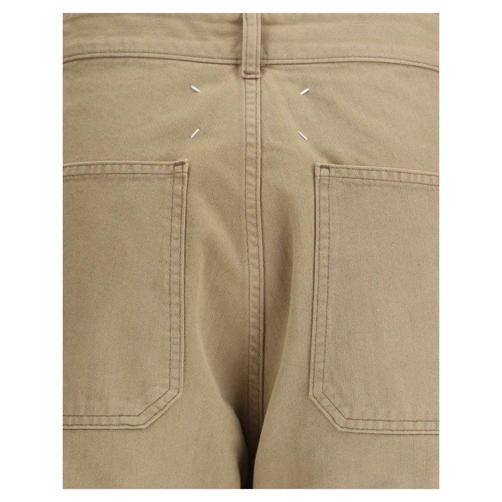 Margiela Beige Cotton Cargo Pants