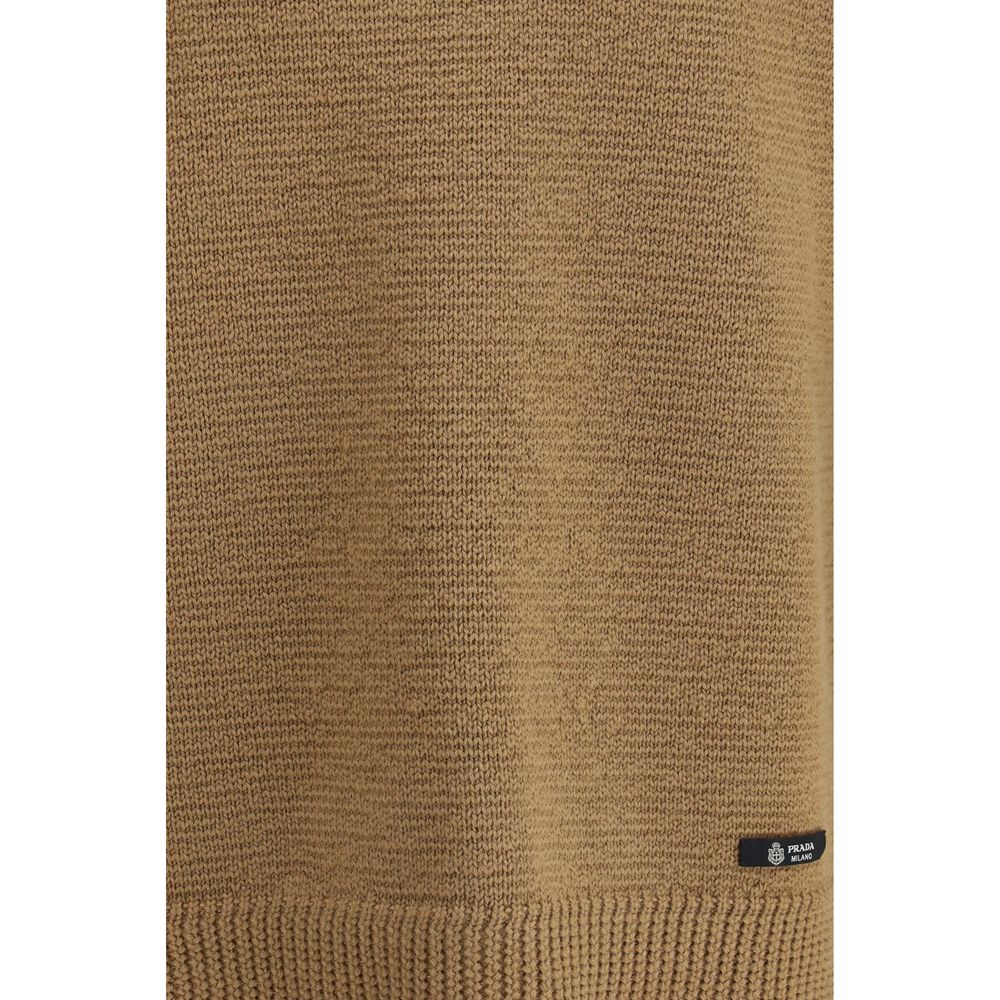 سويت شيرت صوف بيج من برادا