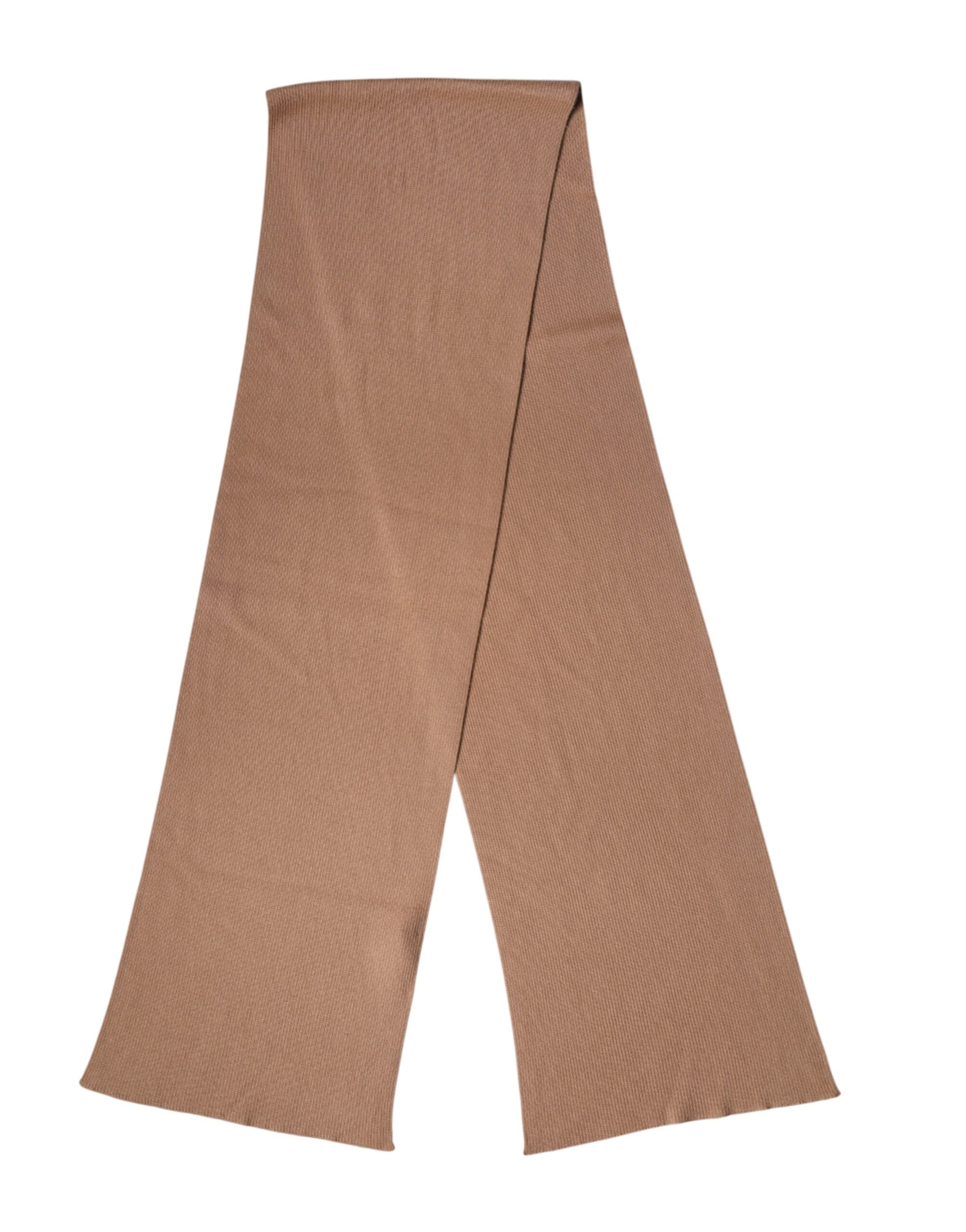 شال أو وشاح محبوك من الكشمير البني من دولتشي آند غابانا