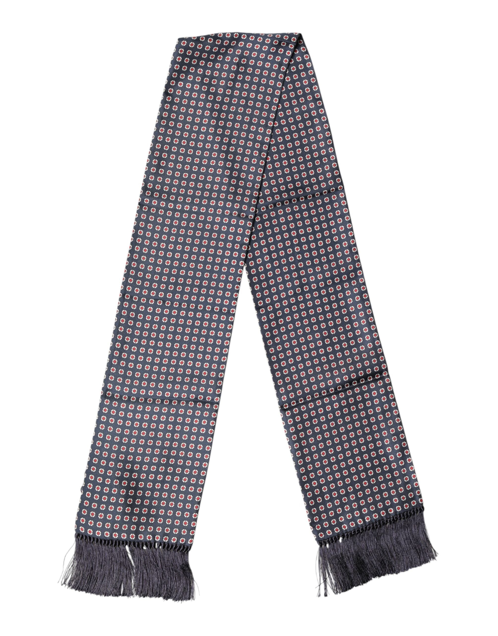 وشاح رقبة من دولتشي آند غابانا أسود اللون بنقوش مزخرفة وشرابات. 