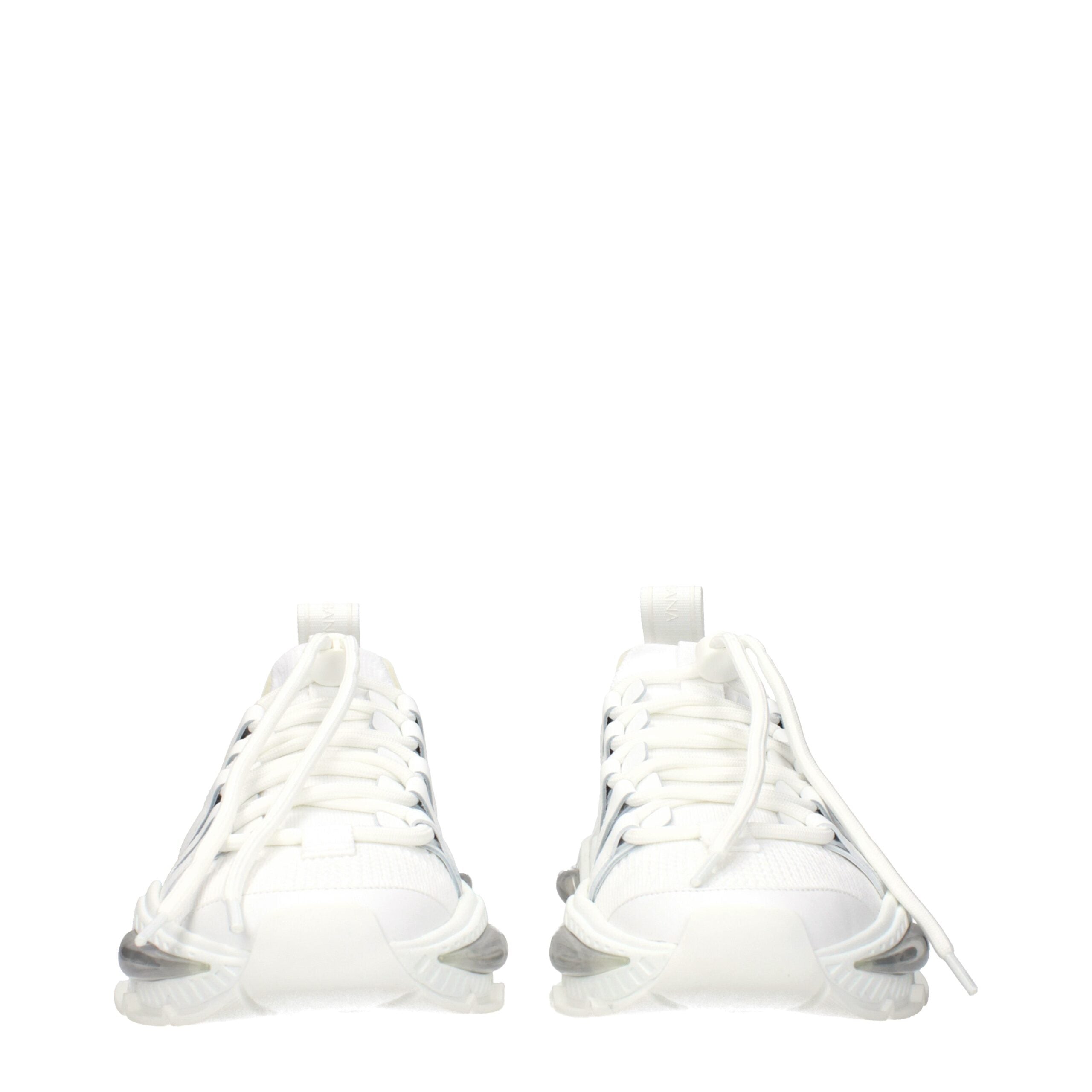 Dolce & Gabbana White Fabric Athletic Sneakers