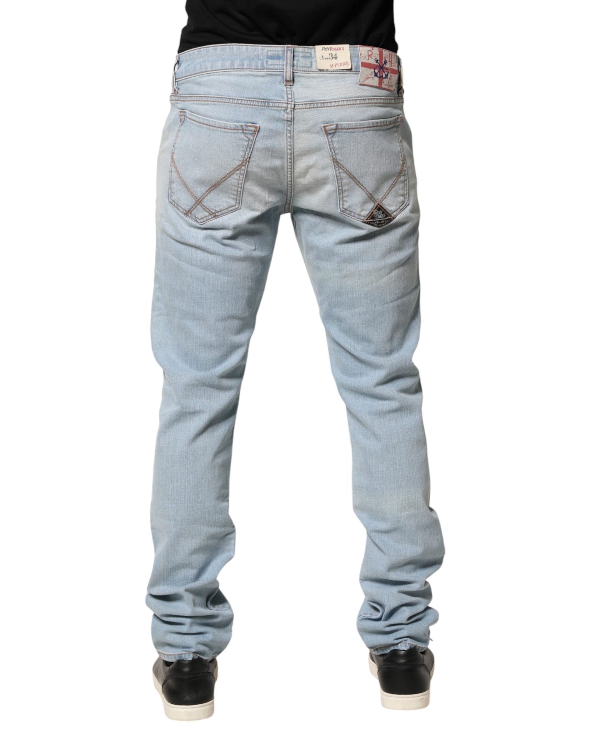 Roy Roger's Light Blue JOSH Slim Fit Mid Waist Men Denim Jeans