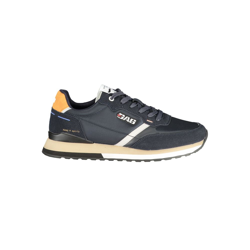 Gas Blue Polyurethane Men Sneaker