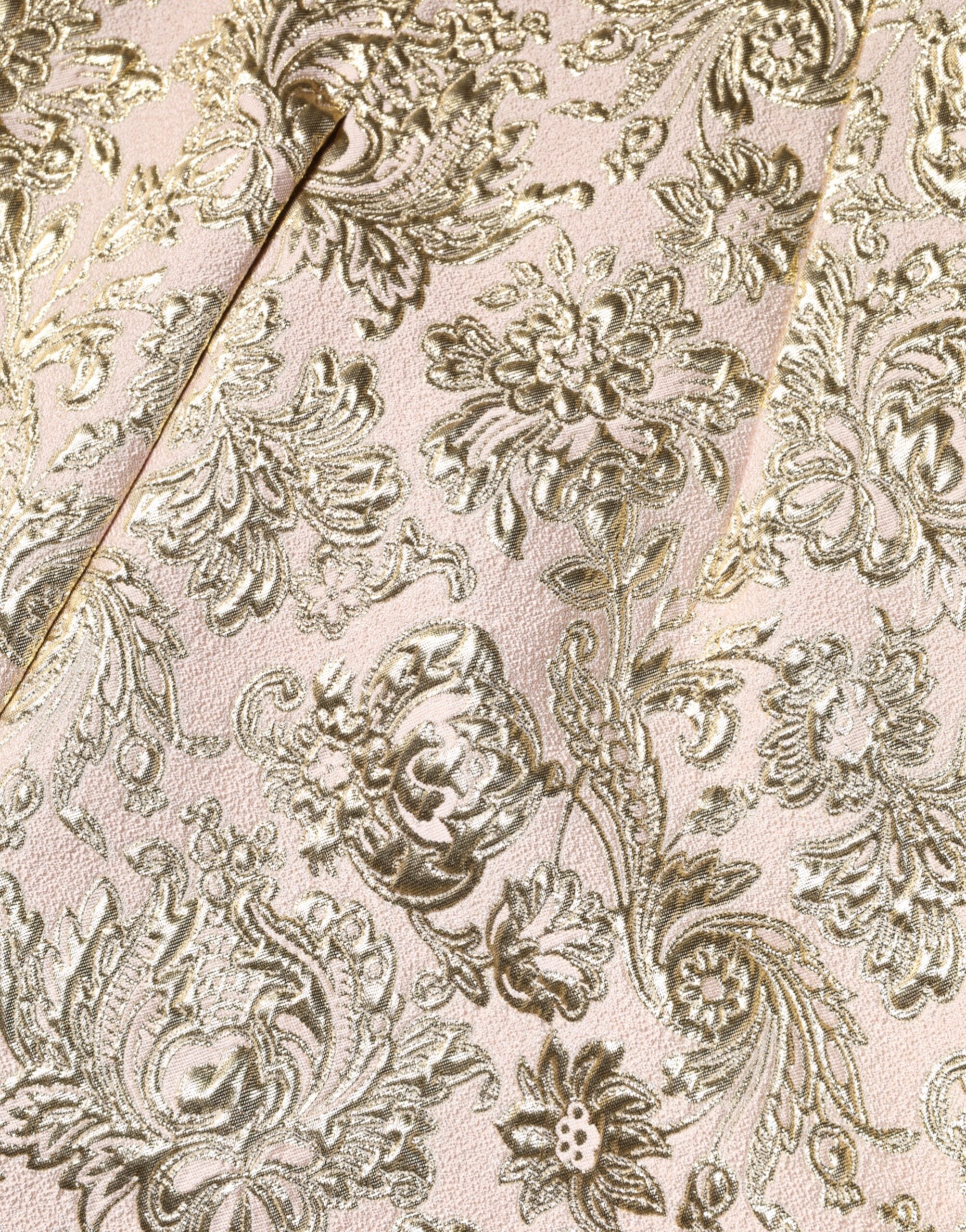 Dolce & Gabbana Beige Gold Floral Brocade Sleeveless Dress