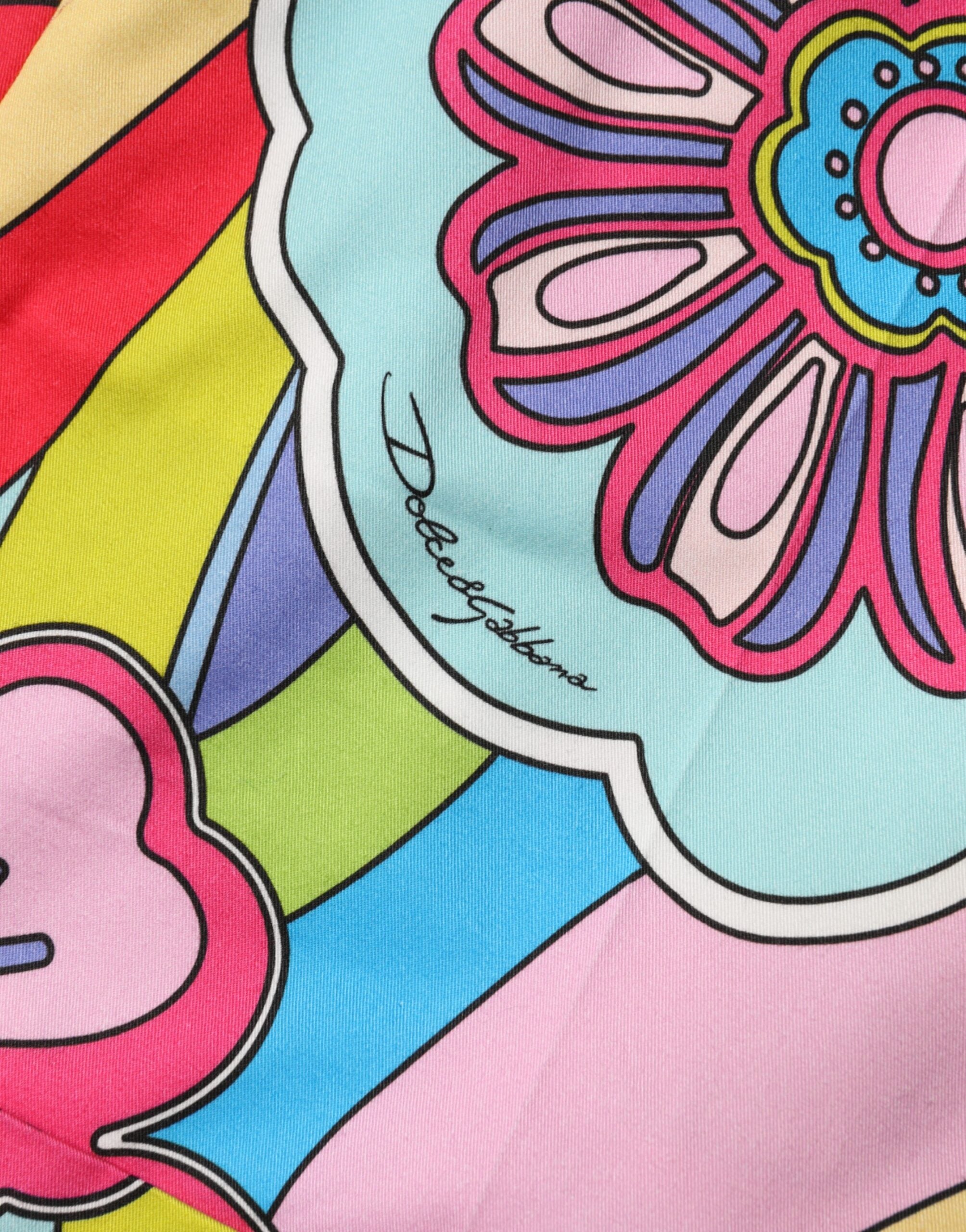 شورت برمودا عالي الخصر متعدد الألوان برسومات من دولتشي آند غابانا