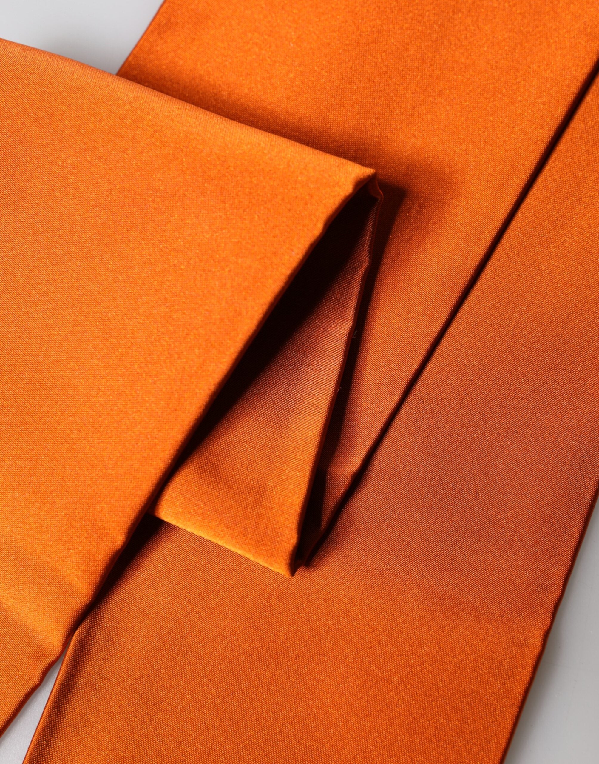 Dolce & Gabbana Orange Silk Fringes Neck Wrap Foulard Scarf - Luxe Marca