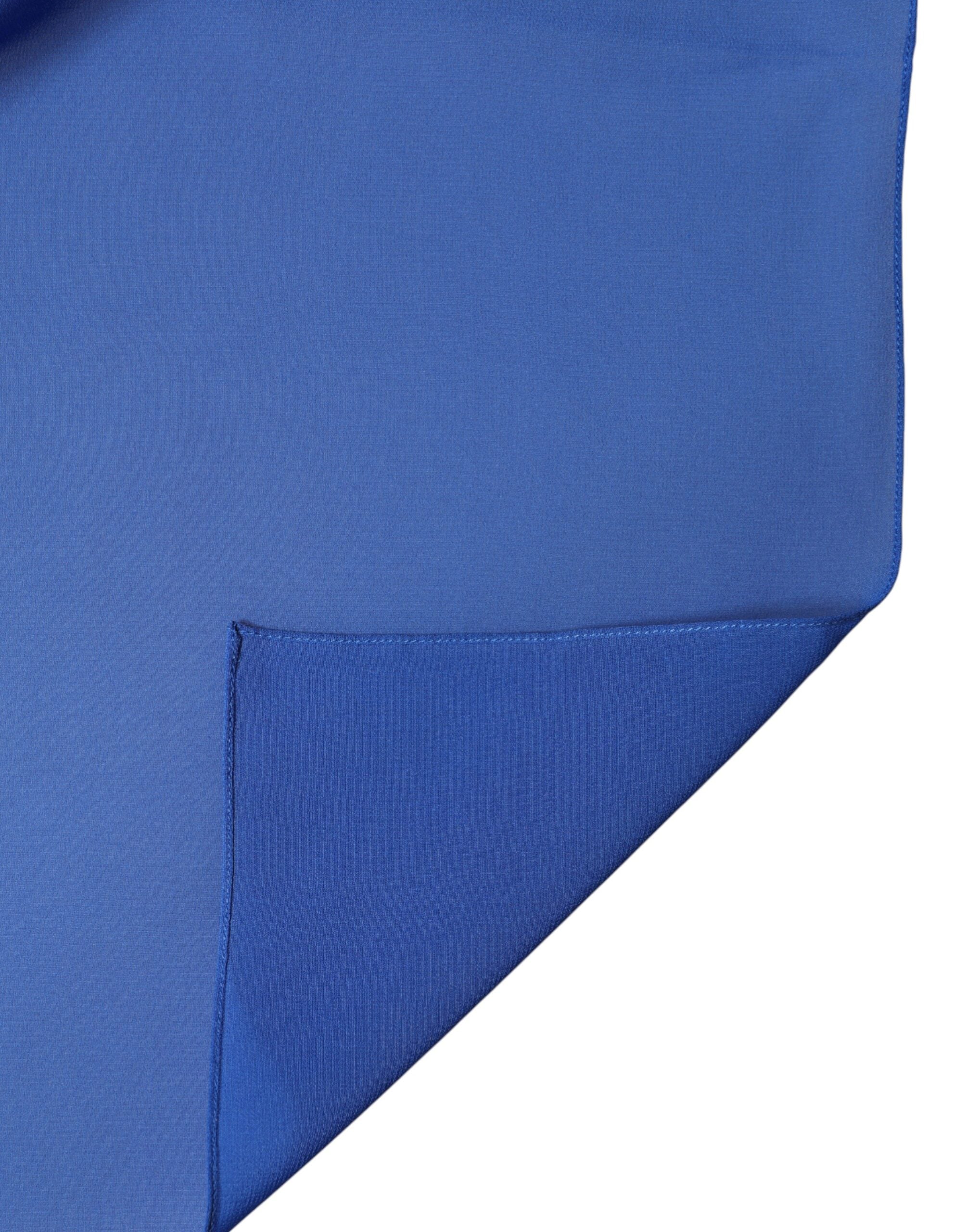 Dolce & Gabbana Blue Silk Stole Neck Wrap Shawl Men  Scarf