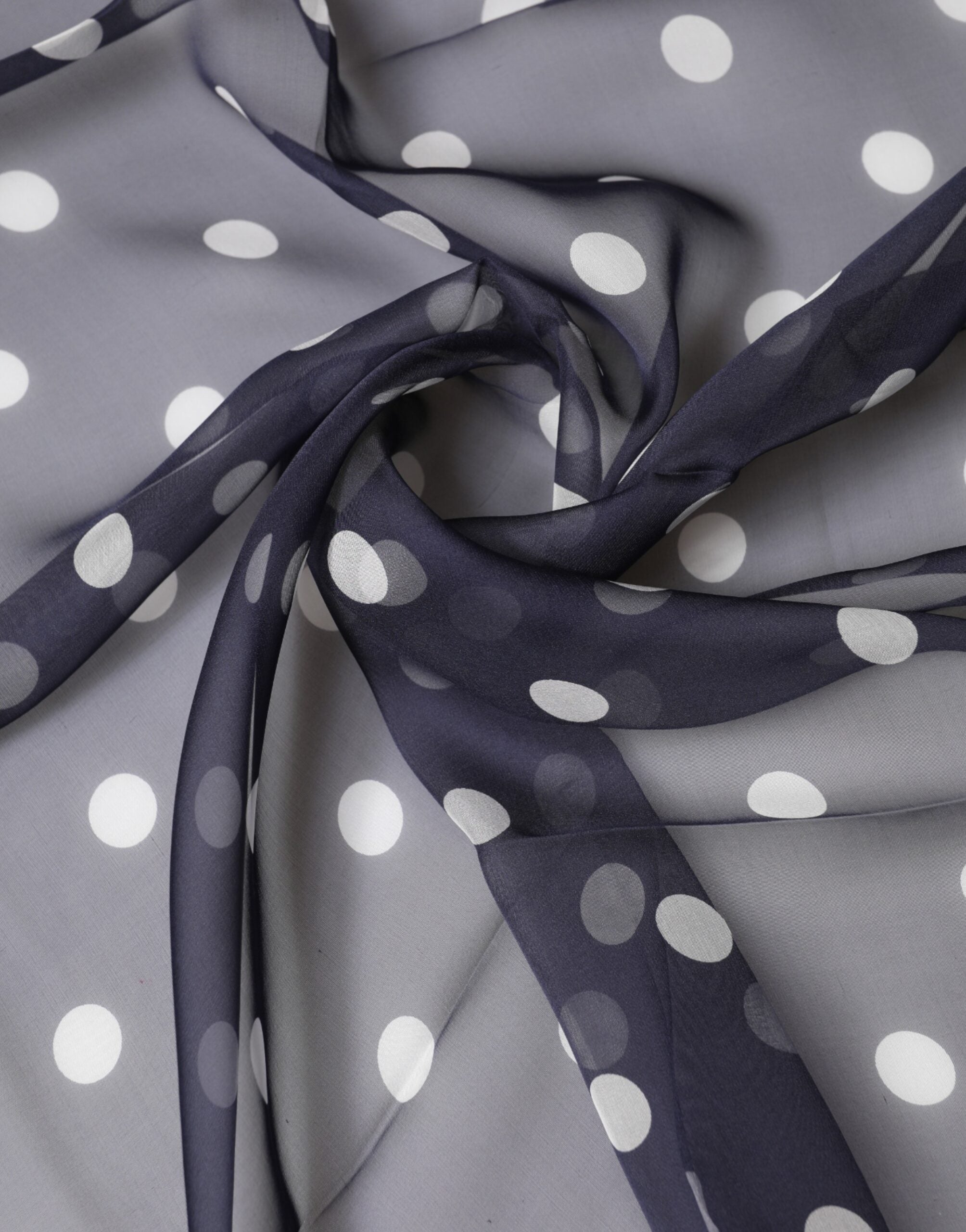 Dolce & Gabbana Blue Polka Dot Silk Square Foulard 91.5cm x 89.5cm Scarf
