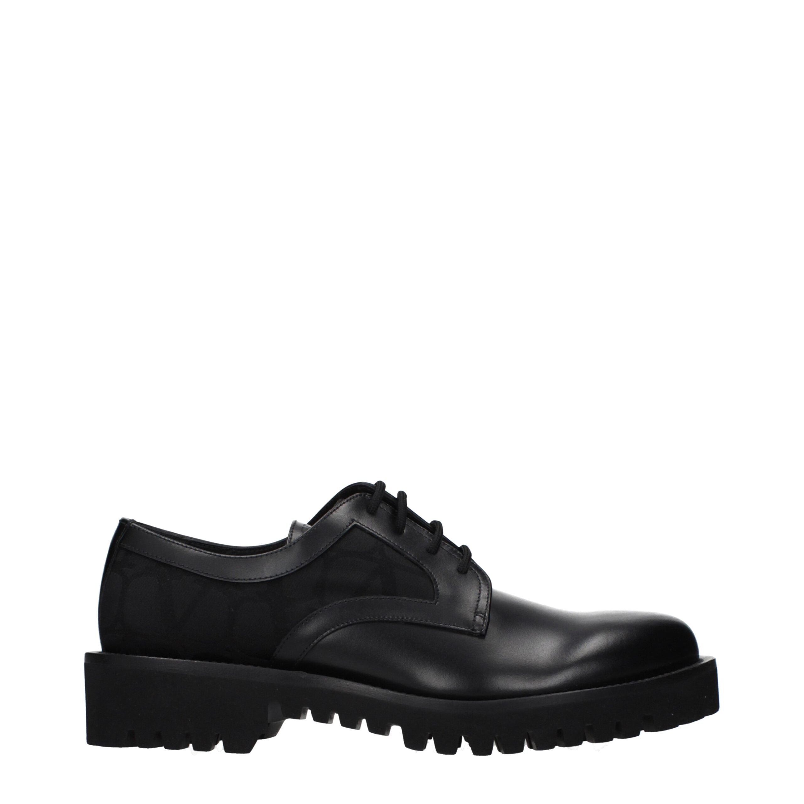 Valentino Garavani Black Leather Oxfords And Derbies