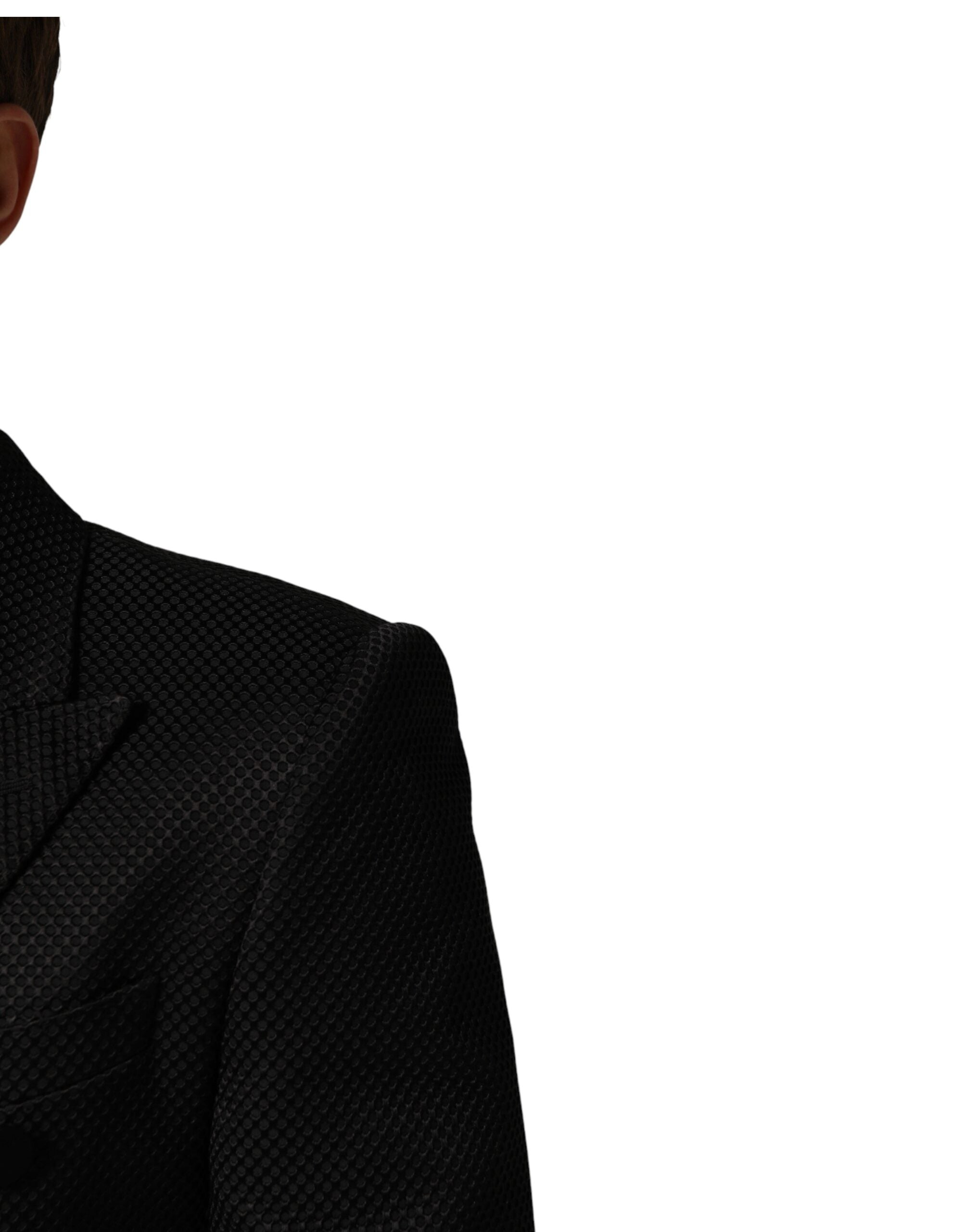 Dolce & Gabbana Black Cotton Double Breasted 2 Button Blazer - Luxe Marca