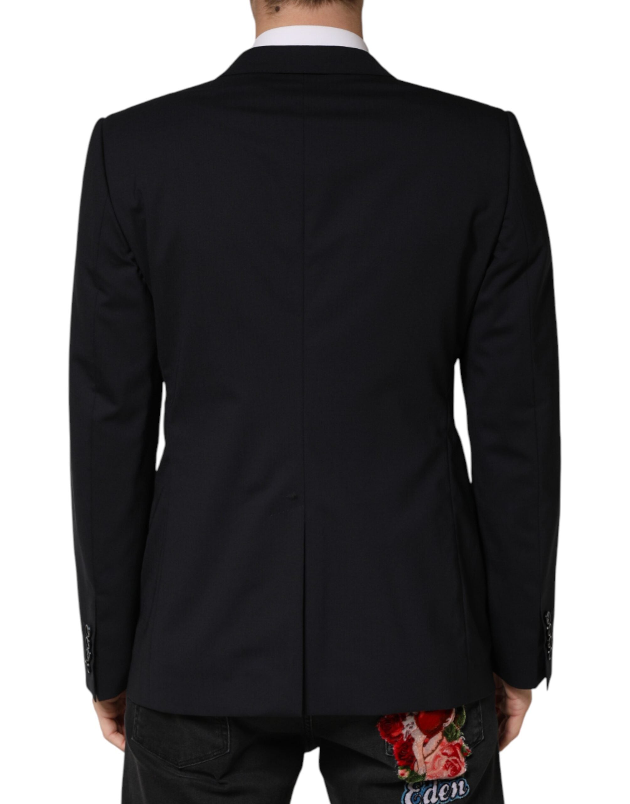 Dolce & Gabbana Black Wool Single Breasted 2 Button Blazer - Luxe Marca