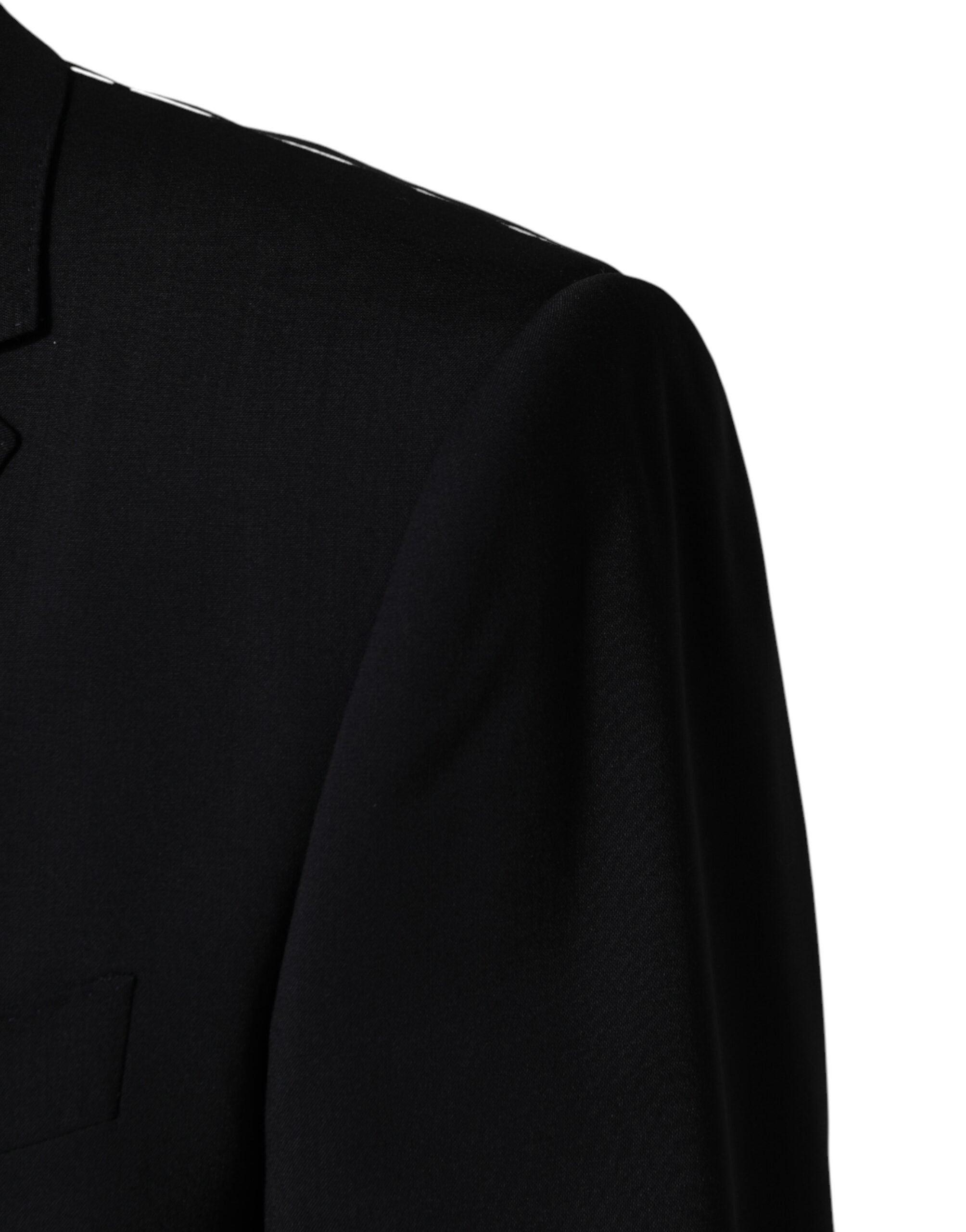 Dolce & Gabbana Black Wool Single Breasted 2 Button Blazer - Luxe Marca