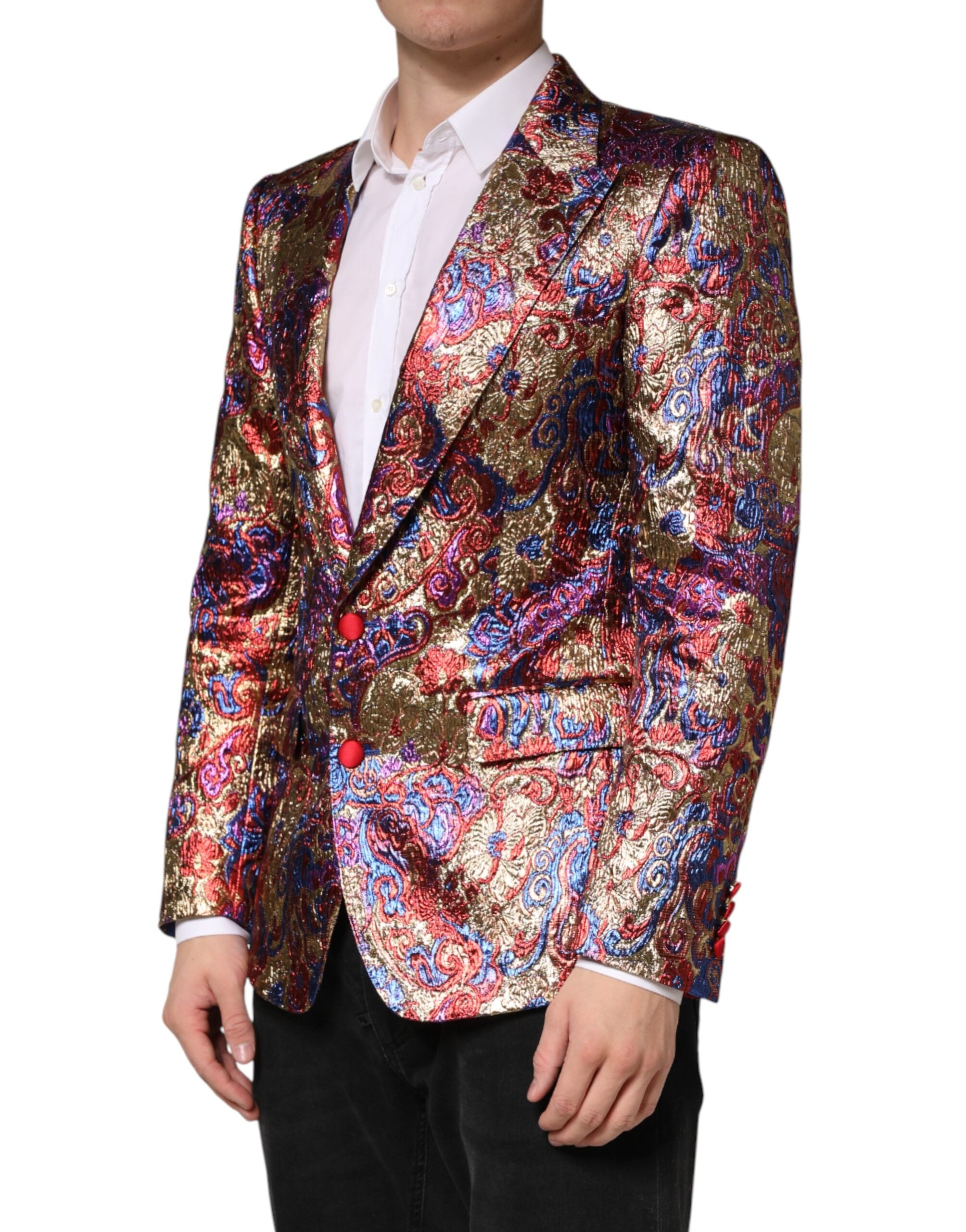 Dolce & Gabbana Multicolor Jacquard Single Breasted Blazer - Luxe Marca