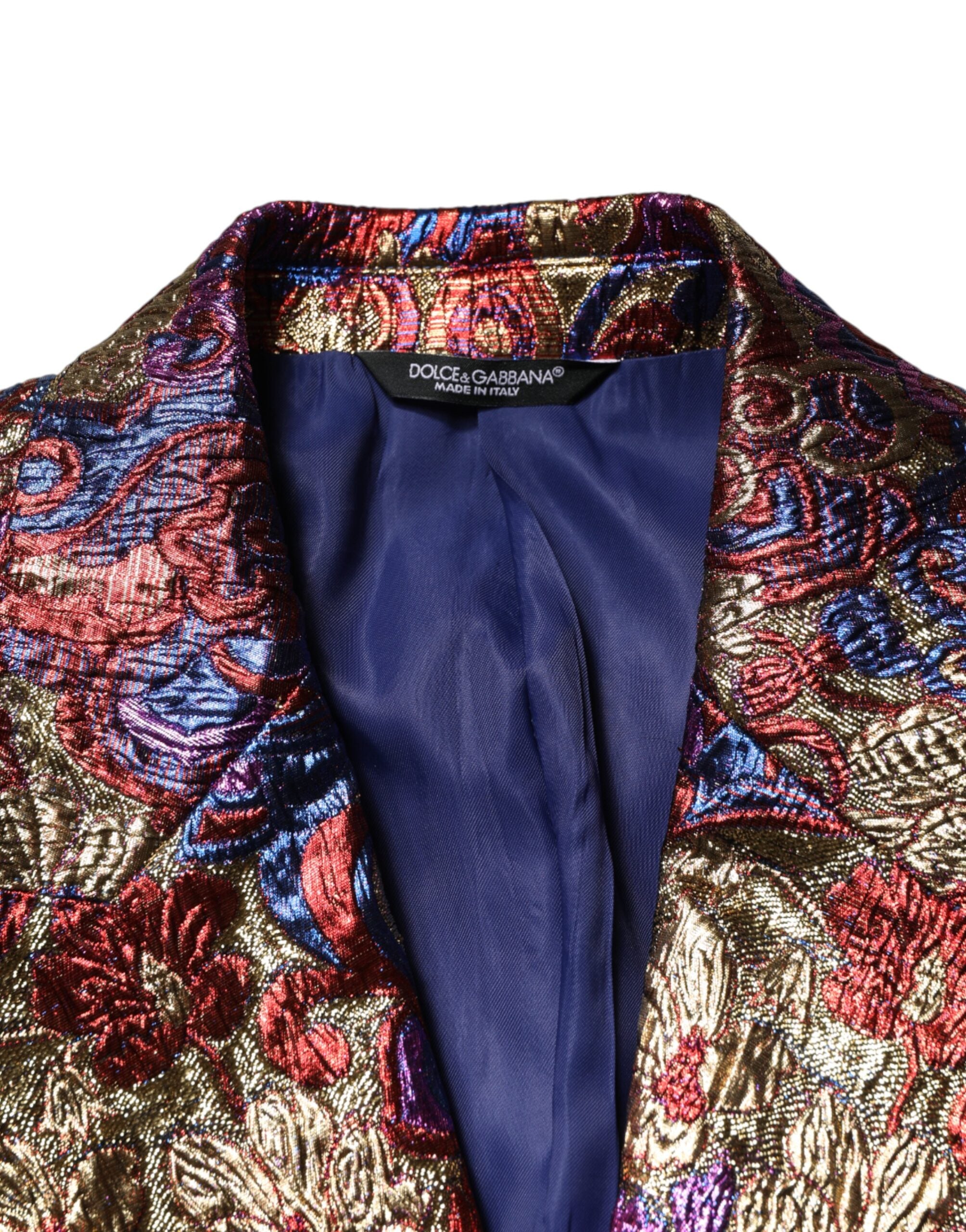 Dolce & Gabbana Multicolor Jacquard Single Breasted Blazer - Luxe Marca