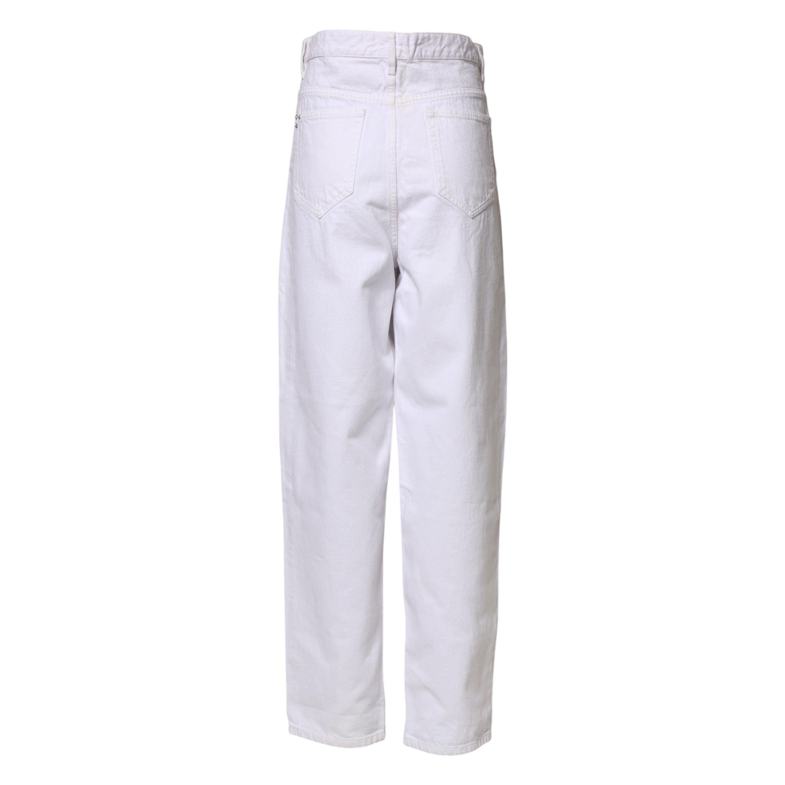 ISABEL MARANT ETOILE White High Waist Straight Denim Jeans - Luxe Marca