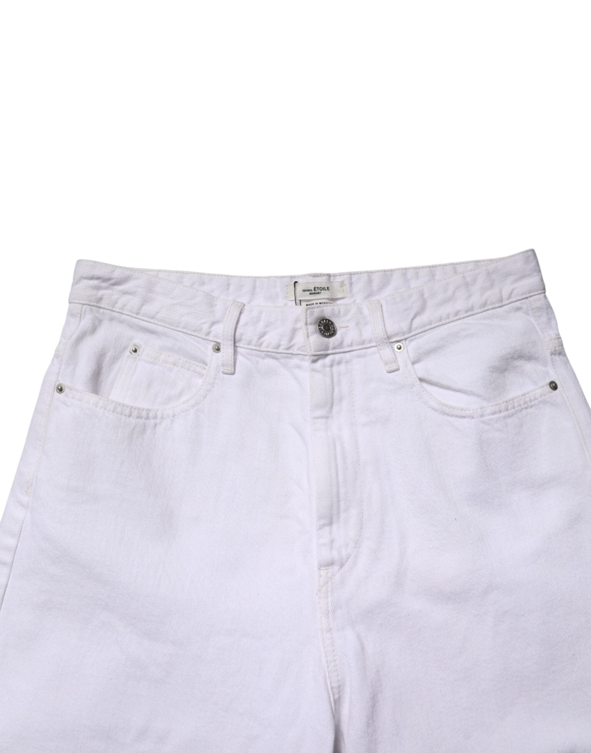 ISABEL MARANT ETOILE White High Waist Straight Denim Jeans - Luxe Marca