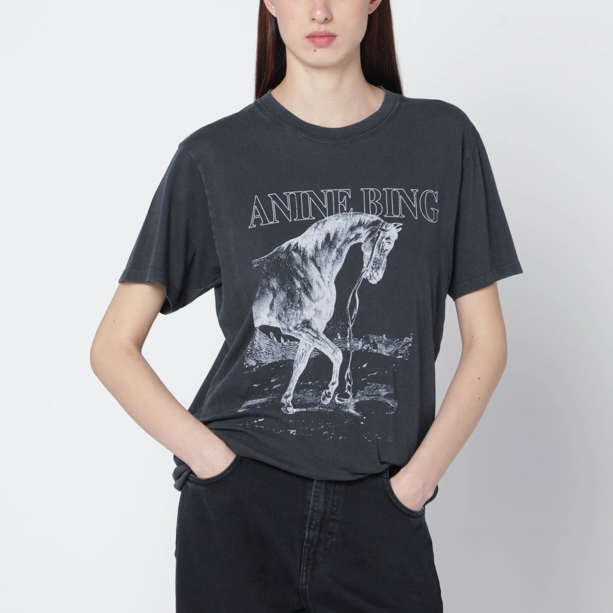 ANINE BING ANINE BING Black washed Lili T-shirt