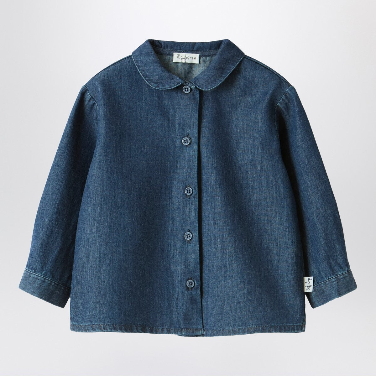 Il Gufo Il Gufo Baby shirt in blue denim