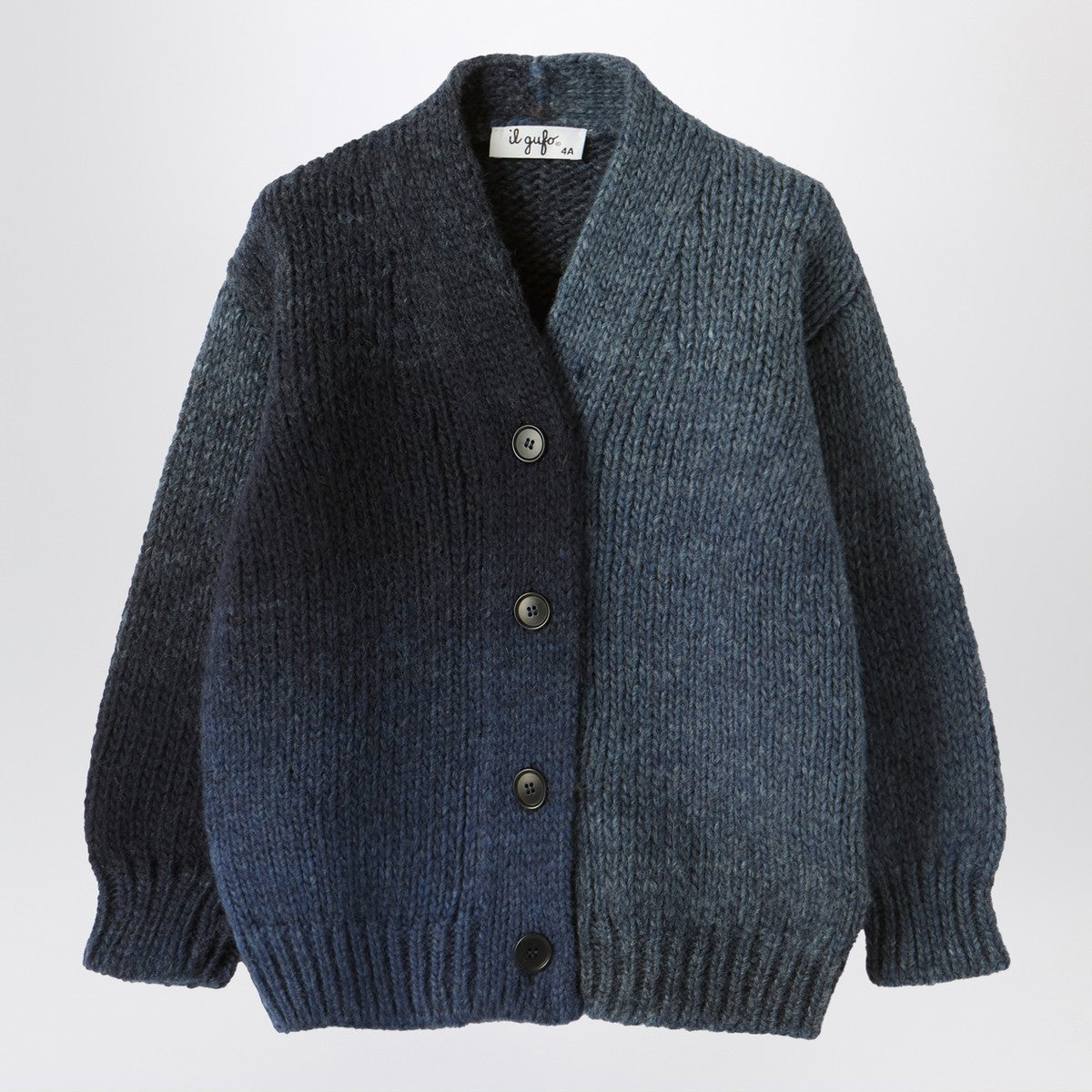Il Gufo Il Gufo Blue gradient wool blend cardigan