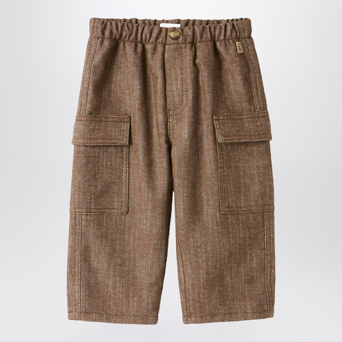 Il Gufo Il Gufo Brown cotton-blend cargo trousers