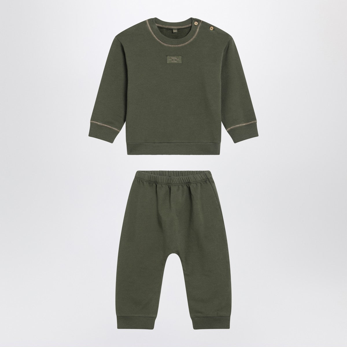 Teddy & Minou Teddy & Minou Moss green two-piece cotton suit