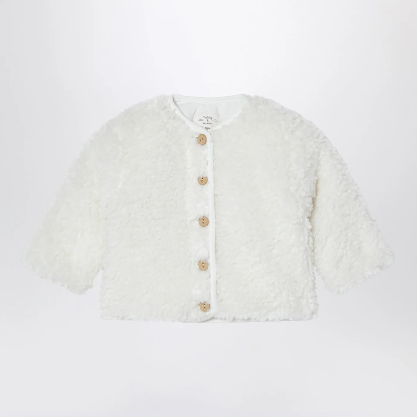 Teddy & Minou Milk-white shearling-effect jacket