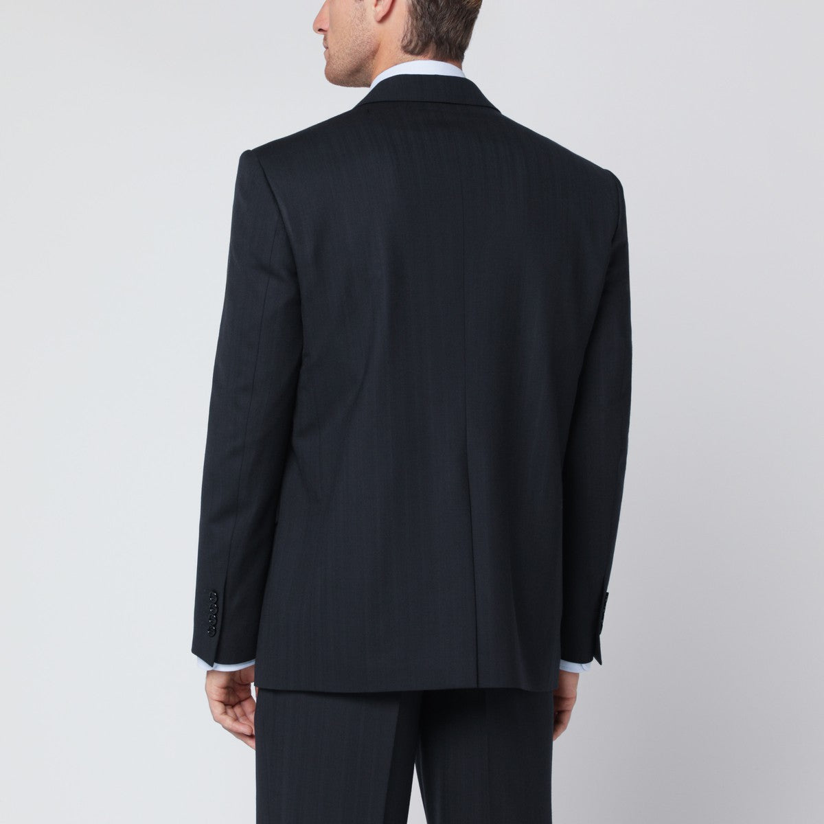 Lardini Lardini Single-breasted blue wool blend jacket