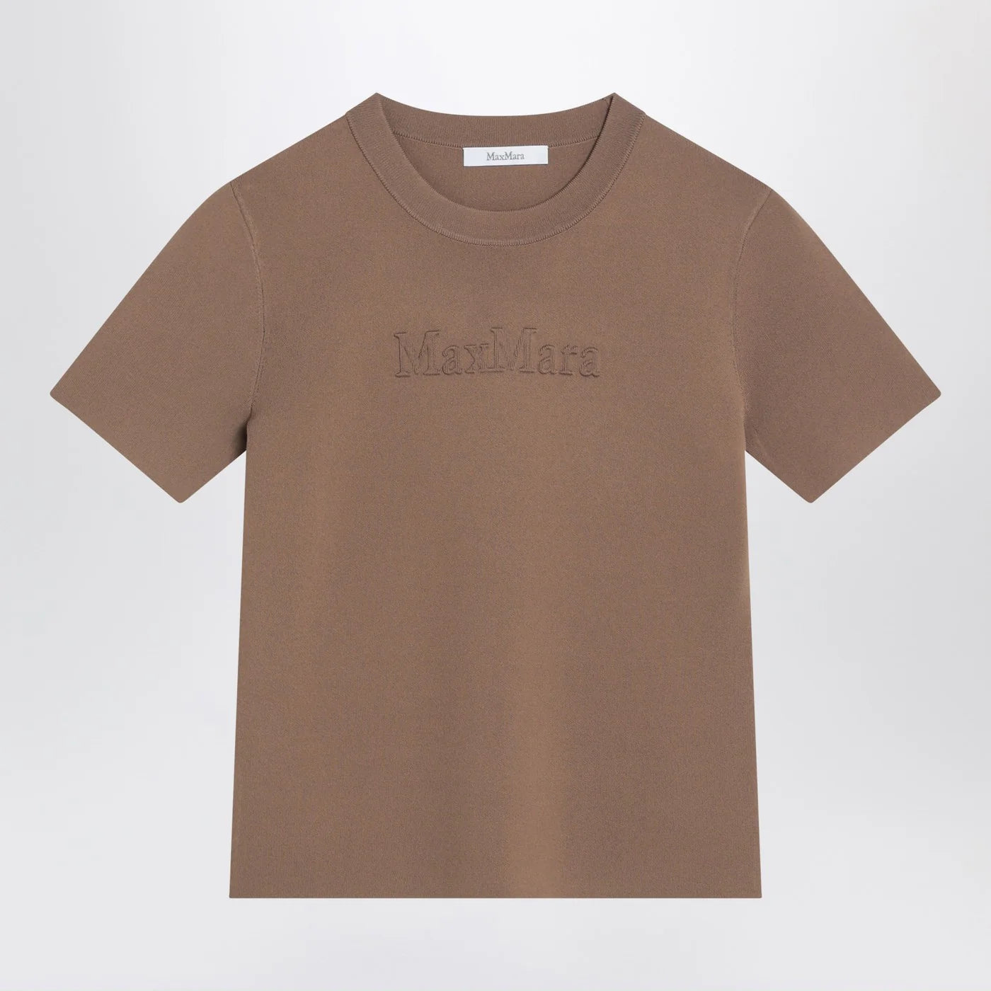 Max Mara Hazelnut-coloured T-shirt in viscose crêpe