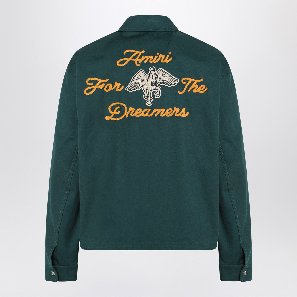 جاكيت أميري أخضر بسحاب وشعار