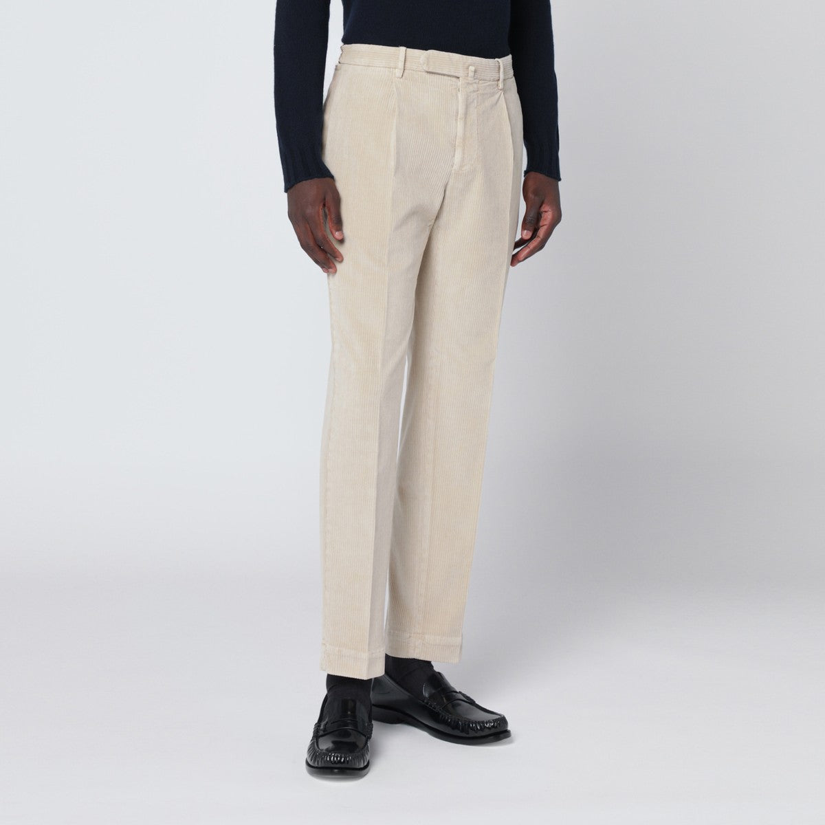 Santaniello Santaniello Off-white corduroy trousers