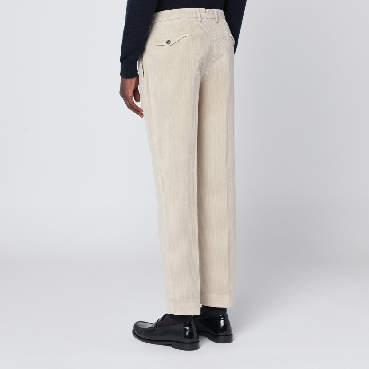 Santaniello Santaniello Off-white corduroy trousers