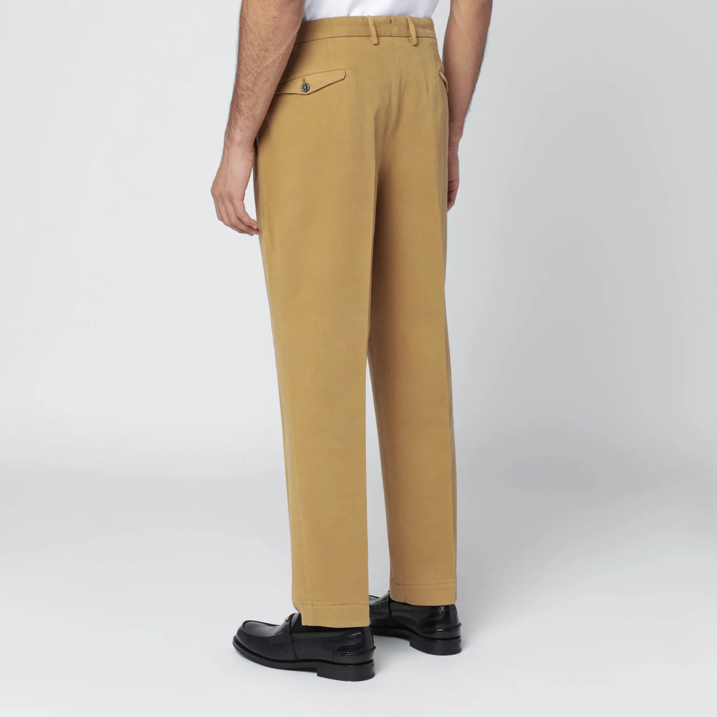 Santaniello Ochre cotton and cashmere trousers