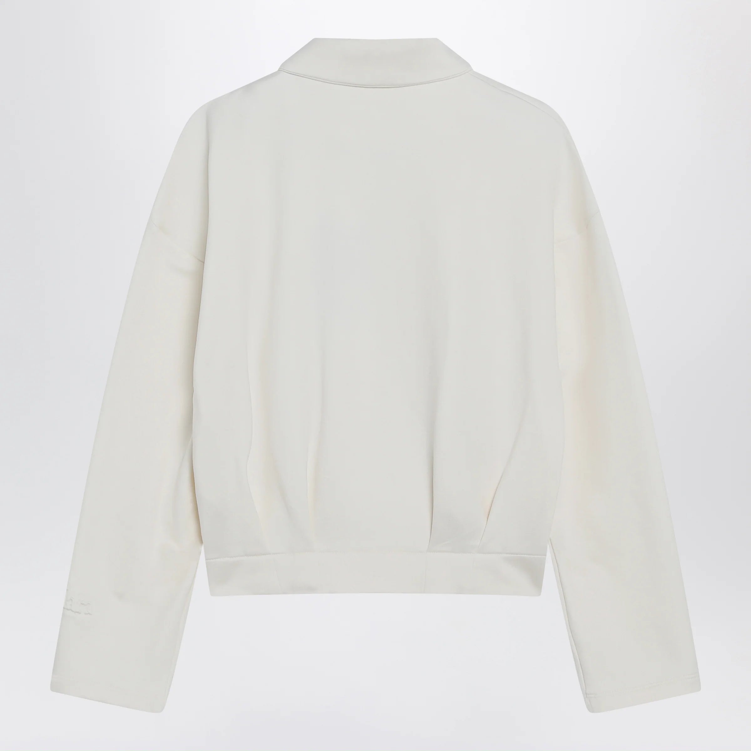 Max Mara White cropped sweatshirt in silk blend