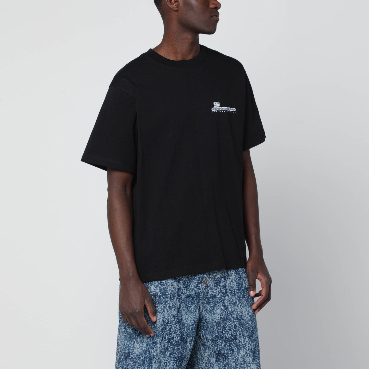 Awake NY Awake NY Black cotton T-shirt with logo
