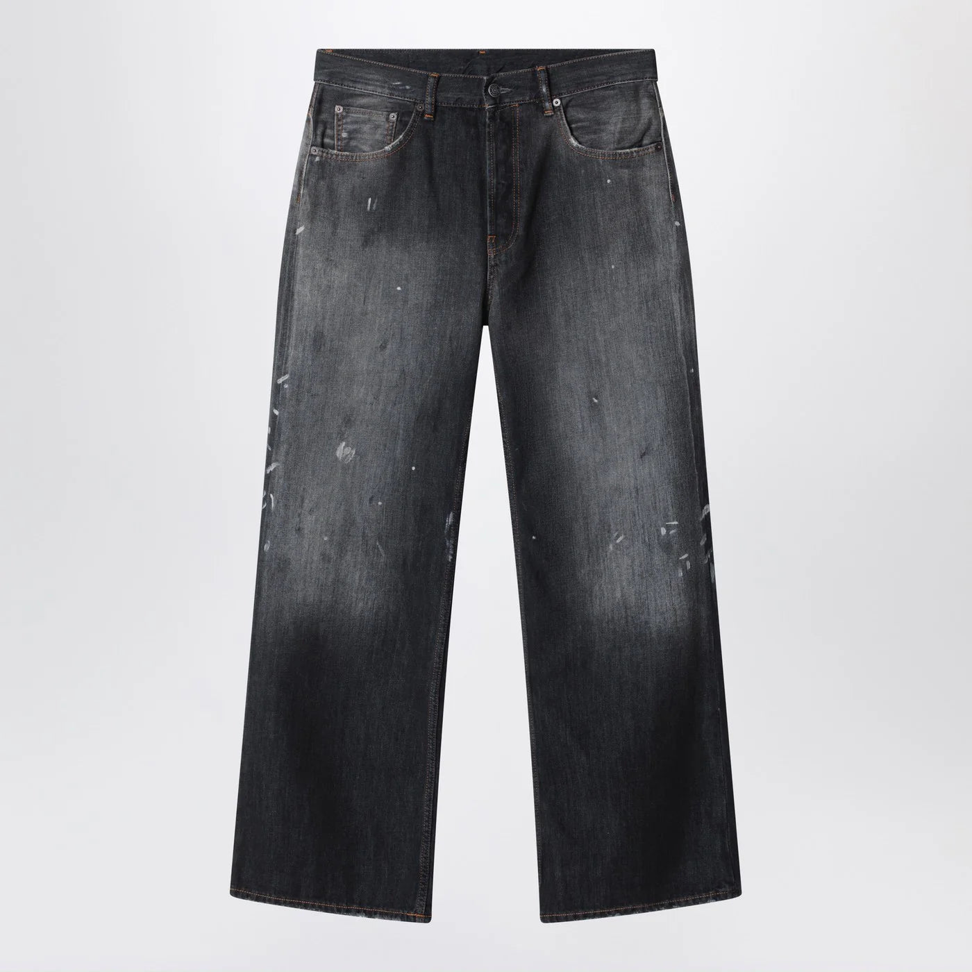 Acne Studios 2021M black faded jeans with paint splatters
