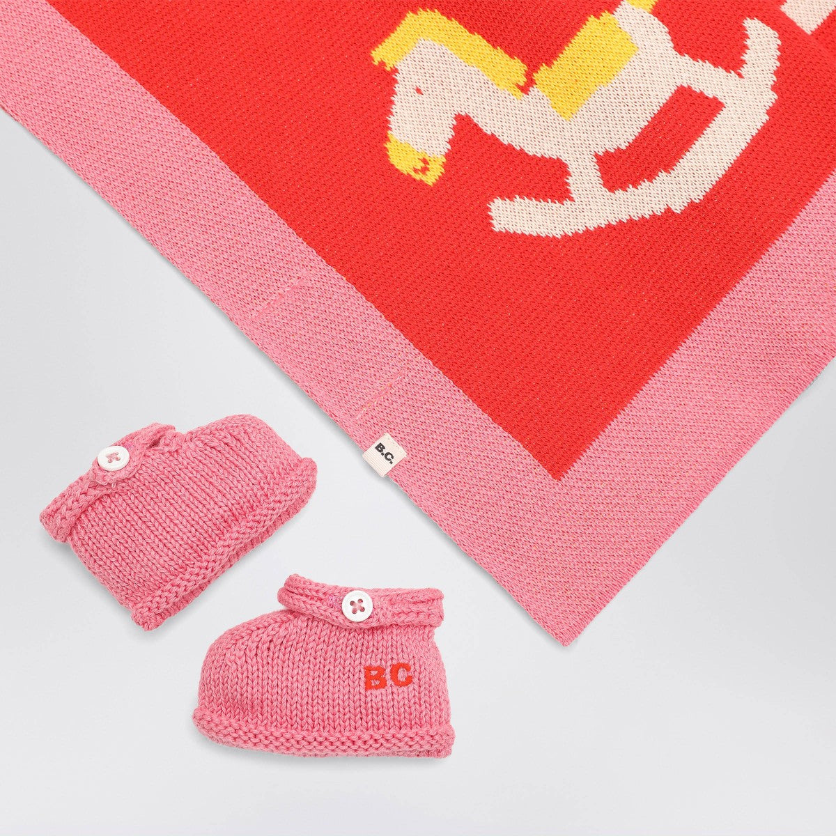 Bobo Choses Bobo Choses Red cotton two-piece Rocking Horse set