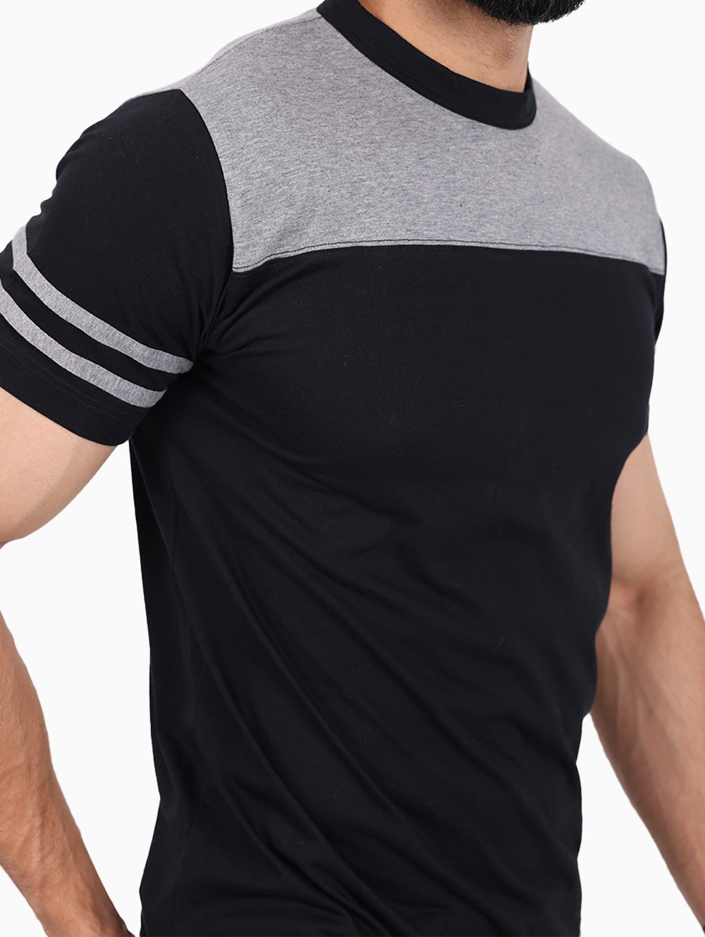 SQUADRA NAVALE black and grey T-shirt - side view