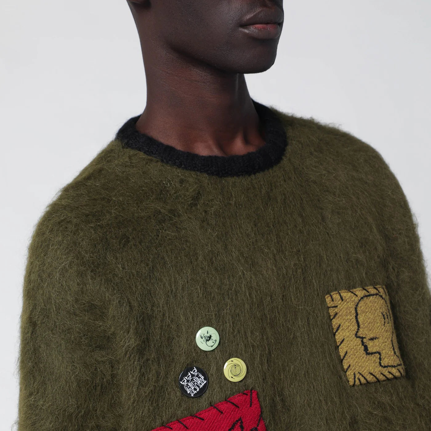 Brain Dead Olive green alpaca-blend sweater