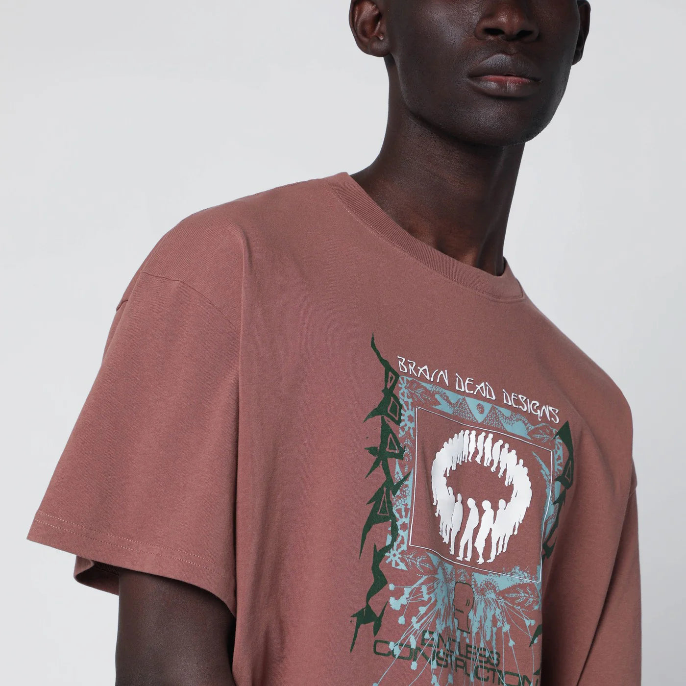 Brain Dead Walnut vintage-effect T-shirt with printed logo