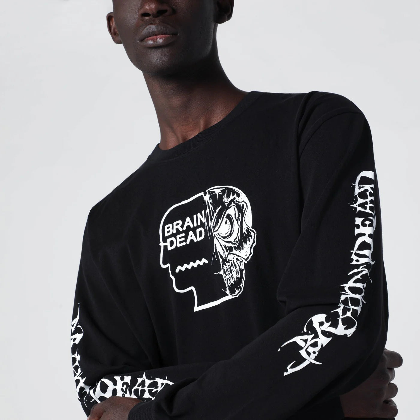 Brain Dead Black sweatshirt with logo prints