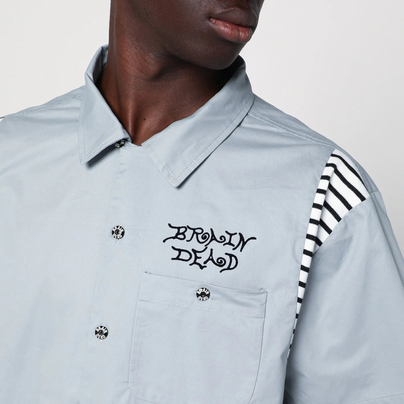 Brain Dead Grey/blue cotton shirt
